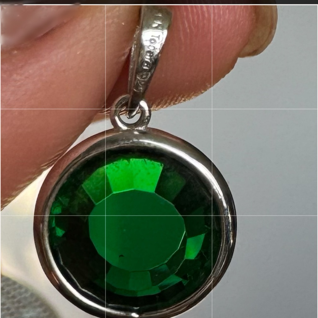 Tocara Silver And Green Precious Gem Pendant